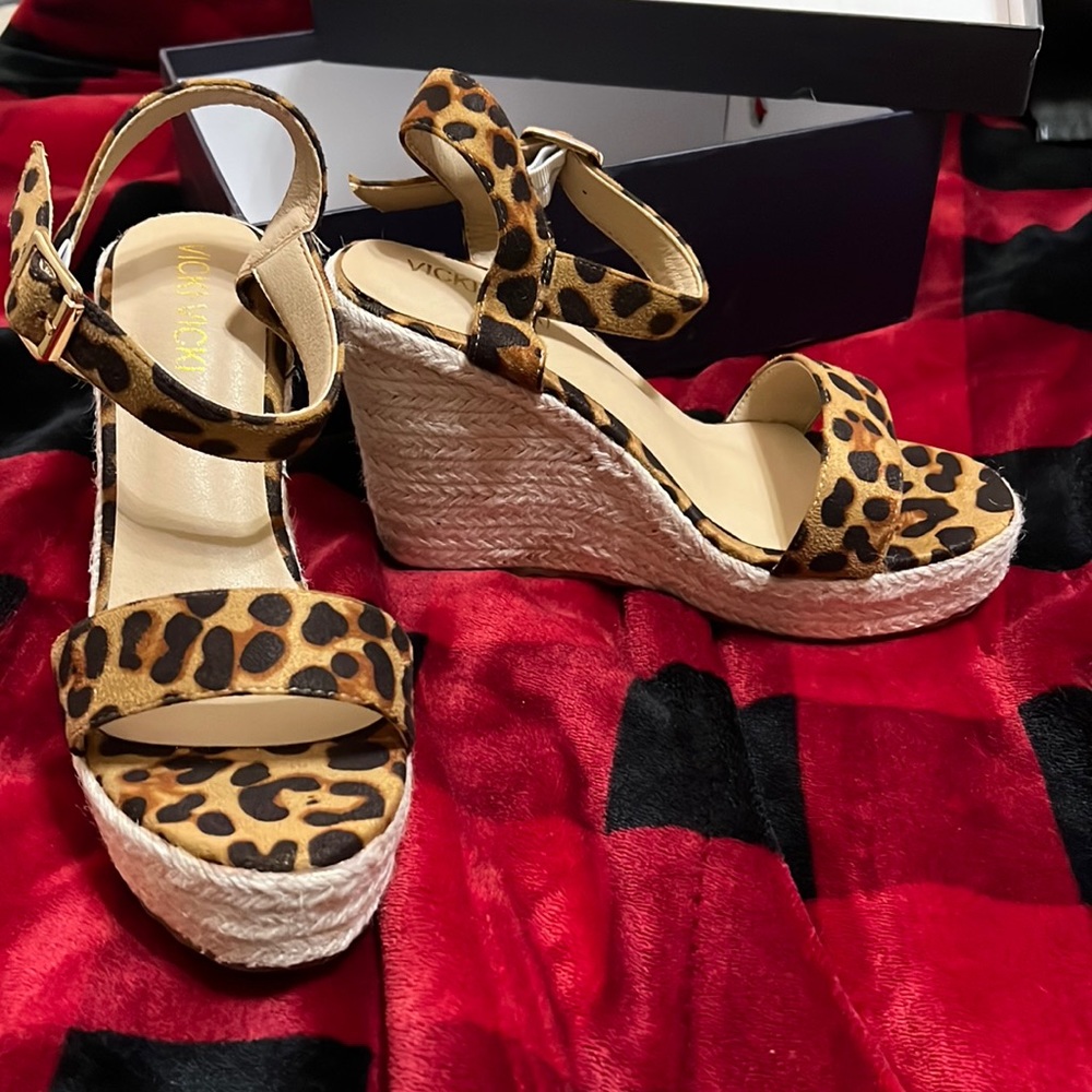 Leopard wedges. Brand Vicki Vicki. Hardly worn. Kept in box